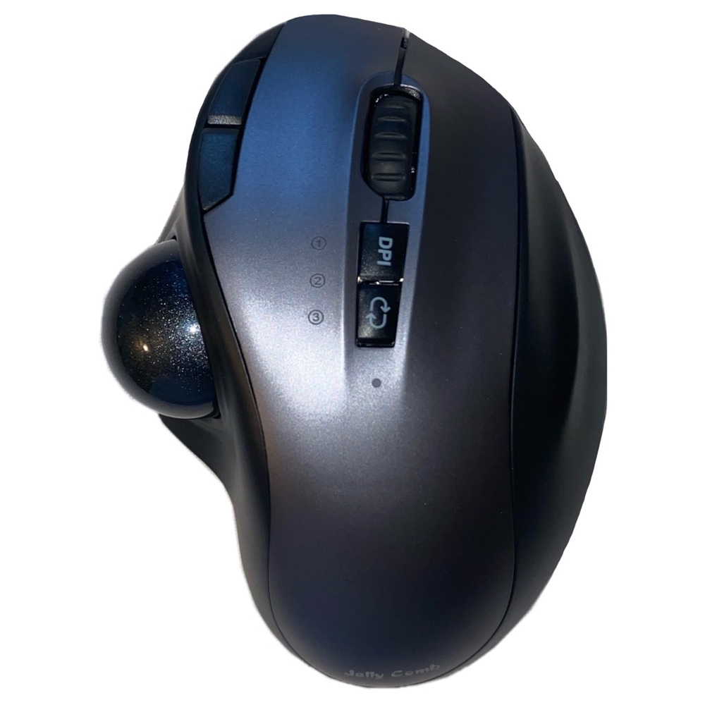 Jelly Comb Model MT50 Ergonomic Right-Hand Wireless Trackball Mouse, Dark Grey